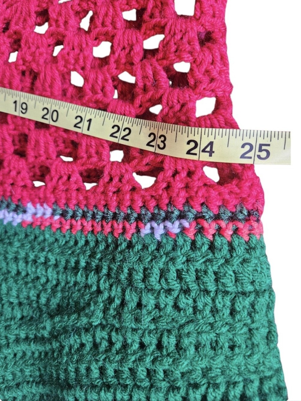 Handmade Crochet Christmas Cardigan Red Green White Grannycore OOAK Sweater - Picture 15 of 17